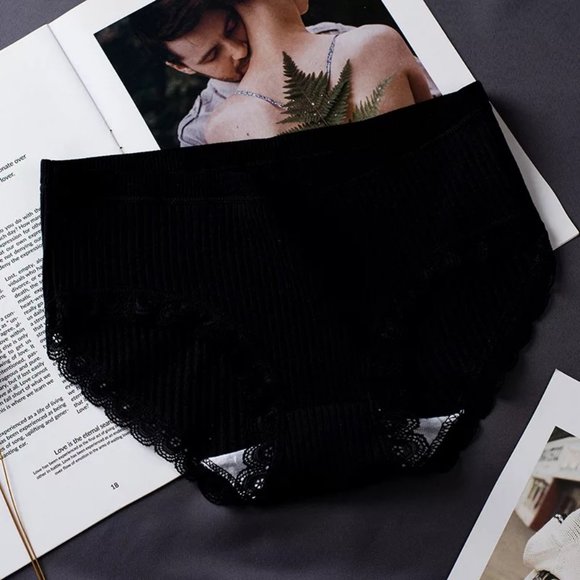 Underwear Mid Rise lace cotton seamless women's pa